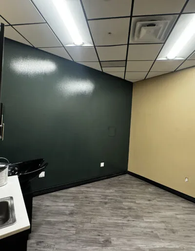 Retail storefront with vibrant paint makeover