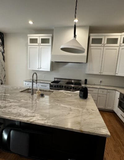 Kitchen walls refreshed with vibrant white paint