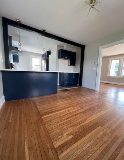 Kitchen cabinets repainted for a sleek new look