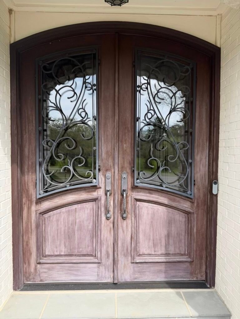 Deck door staining before — Bishop Elite Painting, Greater Cincinnati