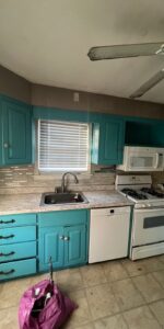 Kitchen cabinets painted teal, Greater Cincinnati