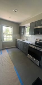 Refinished gray kitchen cabinets, Greater Cincinnati