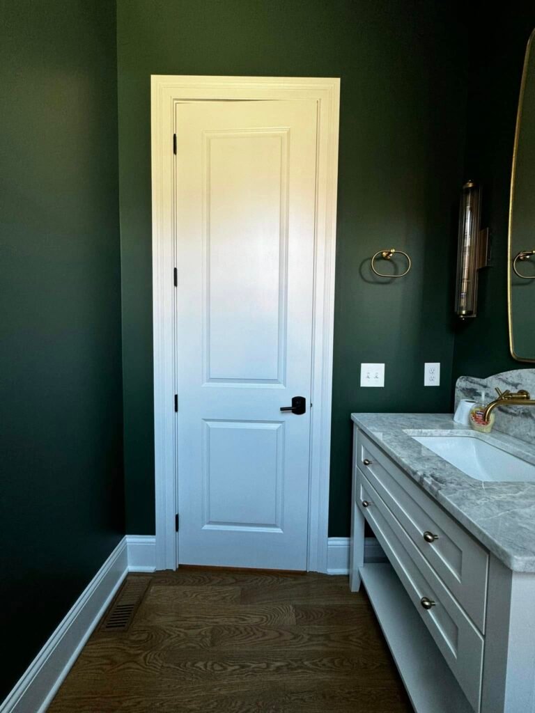 Bathroom Repaint — Forest Green & White Trim - photo 4