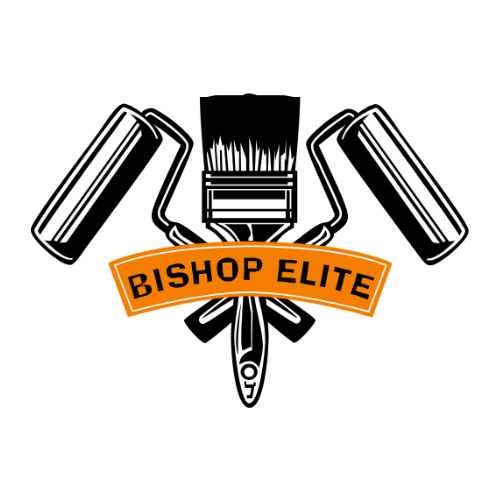 Bishop Elite Painting logo — paint brush and rollers, Cincinnati house painters