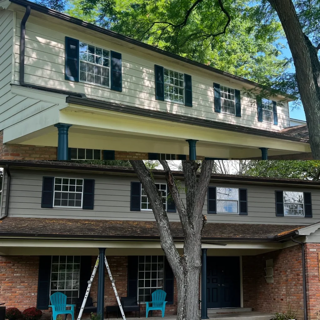 Exterior Repaint — Fresh Siding & Black Shutters - photo 2