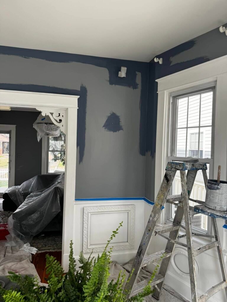 Historic Living & Dining Room — Deep Charcoal Repaint - photo 4