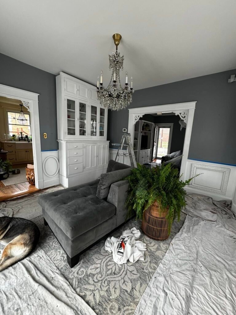 Historic Living & Dining Room — Deep Charcoal Repaint - photo 12