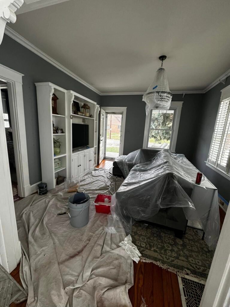 Historic Living & Dining Room — Deep Charcoal Repaint - photo 13